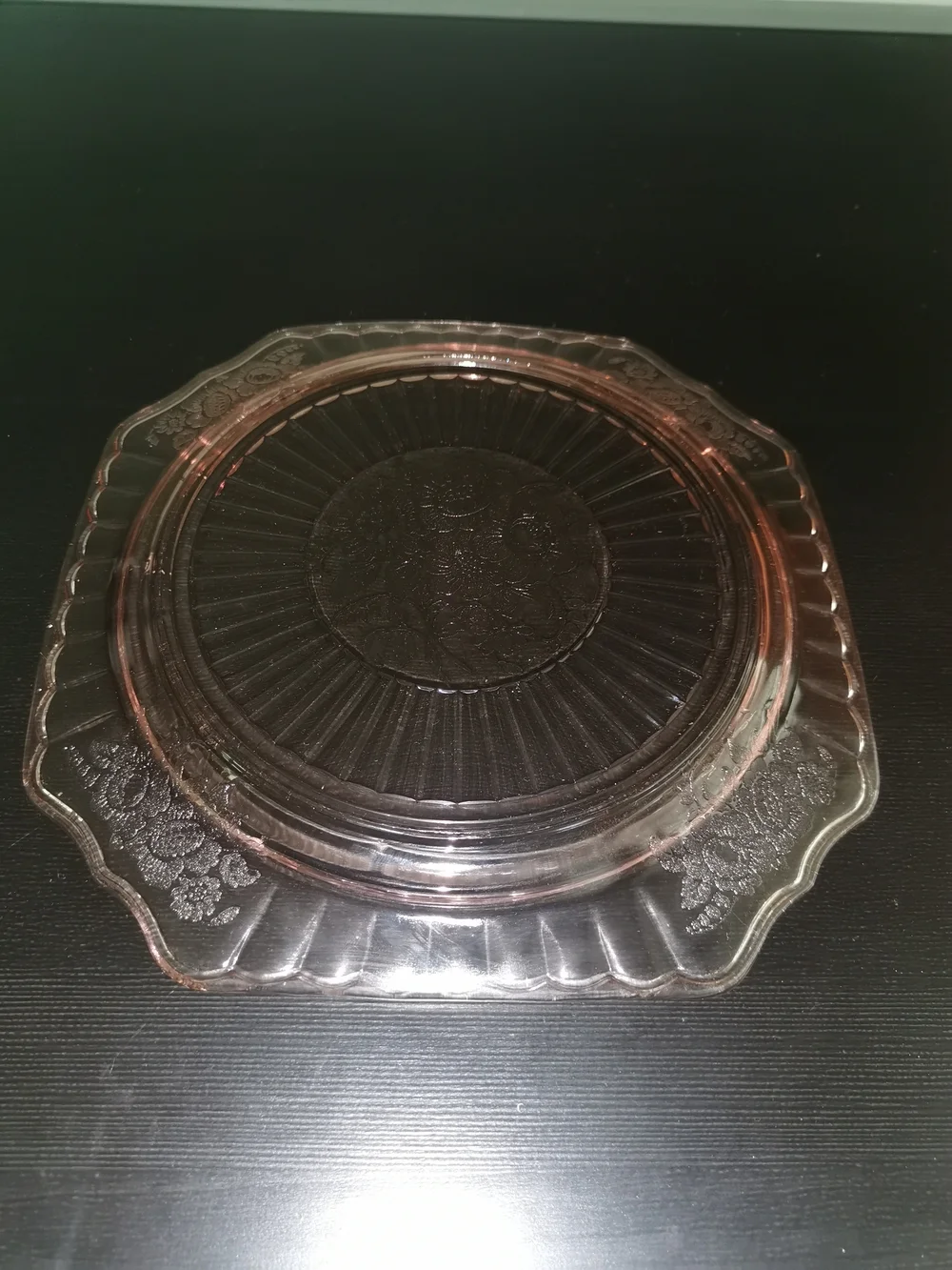 Set of 4 Anchor Hocking Vintage Mayfair Open Rose Pink Dinner Plates Approx 9.5